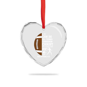 Christian Football Heart Crystal Glass Ornament I Can Do All Things Through Christ Bible Verse TS12 Print Your Wear