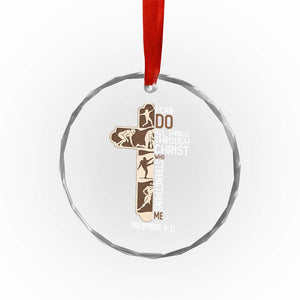 Christian Football Player Gift Crystal Glass Ornament God Gives Me Strength TS12 Print Your Wear