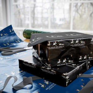 Christian Goose Christmas Wrapping Paper Roll Walking By Faith Tripping Constantly Funny Quote TS14 Black Print Your Wear