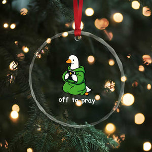 Christian Goose St Patrick's Day Crystal Glass Ornament Off To Pray TS14 Print Your Wear