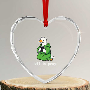 Christian Goose St Patrick's Day Heart Crystal Glass Ornament Off To Pray TS14 Transparent Glass 3'' Heart Print Your Wear