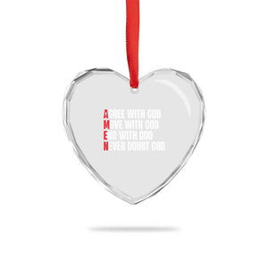 Christian Heart Crystal Glass Ornament Amen Agree Move End With God Never Doubt God TS09 Print Your Wear