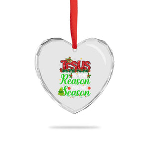 Christian Heart Crystal Glass Ornament Jesus Is The Reason For The Season TS09 Print Your Wear
