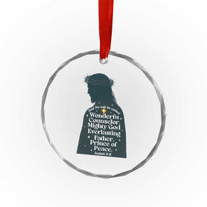 Christian Jesus Crystal Glass Ornament Cross Bible Verse Inspirational Isalah 9:6 TS14 Print Your Wear