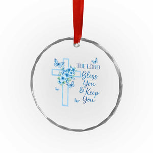 Christian Jesus Crystal Glass Ornament The Lord Bless You Encouraging Bible Verse Butterfly Art TS10 Print Your Wear