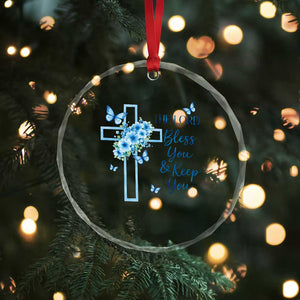 Christian Jesus Crystal Glass Ornament The Lord Bless You Encouraging Bible Verse Butterfly Art TS10 Print Your Wear