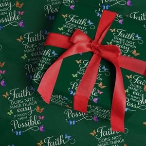 Christian Jesus Wrapping Paper Roll Butterfly Art Bible Verse Printed Faith Blessed Inspirational Girl TS10 Green Print Your Wear