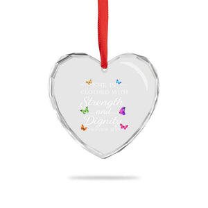 Christian Jesus Heart Crystal Glass Ornament Strength Dignity Encouraging Bible Verse Proverb Butterfly Art TS10 Print Your Wear