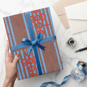 Christian Jesus Lovers Wrapping Paper Roll Striped Preppy God Is Good All The Time TS10 Mocha Print Your Wear