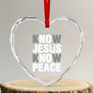 Christian Know Jesus Know Peace Heart Crystal Glass Ornament Religion God Church Bible TS11 Transparent Glass 3'' Heart Print Your Wear
