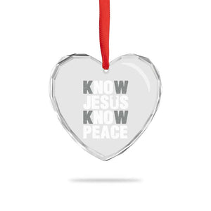 Christian Know Jesus Know Peace Heart Crystal Glass Ornament Religion God Church Bible TS11 Print Your Wear
