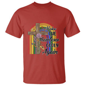 Christian LGBT Pride T Shirt Make The Rainbow Godly Again TS02 Red Printyourwear
