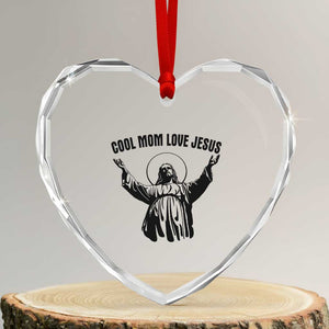Christian Mom Faith Heart Crystal Glass Ornament Cool Mom Love Jesus TS14 Transparent Glass 3'' Heart Print Your Wear