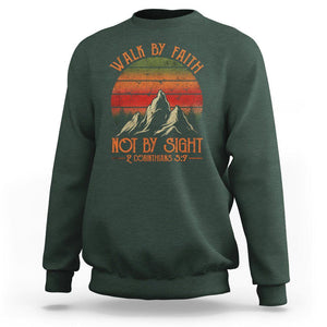 Christian Sweatshirt Walk By Faith Not By Sight TS09 Dark Forest Green Printyourwear