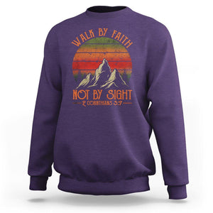 Christian Sweatshirt Walk By Faith Not By Sight TS09 Purple Printyourwear