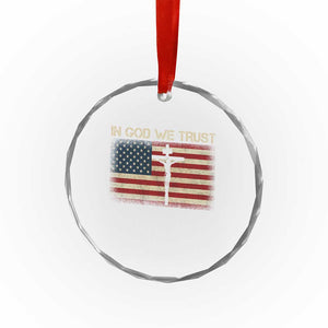 Christian USA Flag Crystal Glass Ornament American Christ Faith Cross Patriotic In God We Trust TS10 Print Your Wear