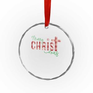 Christian Xmas Crystal Glass Ornament Merry Xmas Cross Faith TS11 Print Your Wear