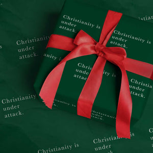 Christianity Is Under Attack Wrapping Paper Roll Pray for Grand Blanc Michigan Faith Support TS02 Green Print Your Wear