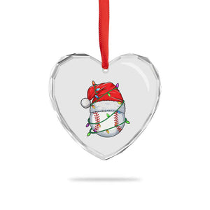 Christmas Baseball Heart Crystal Glass Ornament Santa Hat Sports Men Boys Xmas Pajamas TS10 Print Your Wear
