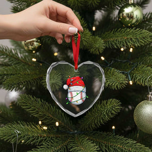 Christmas Baseball Heart Crystal Glass Ornament Santa Hat Sports Men Boys Xmas Pajamas TS10 Print Your Wear