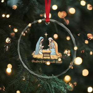 Christmas Begins With Christ Crystal Glass Ornament Christian Xmas Nativity Scene TS11 Print Your Wear