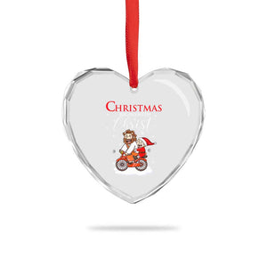 Christmas Begins With Christ Heart Crystal Glass Ornament Jesus Santa Riding Bicycle TS09 Print Your Wear