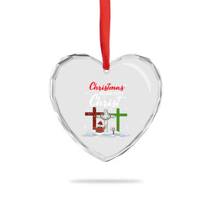 Christmas Begins With Christ Heart Crystal Glass Ornament Snowman Christian Cross TS09 Print Your Wear
