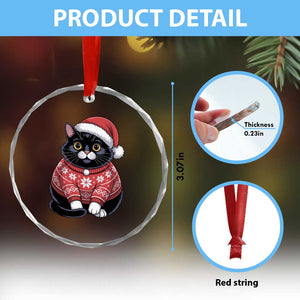 Christmas Black Cat Crystal Glass Ornament Catmas Gift For New Year TS10 Print Your Wear
