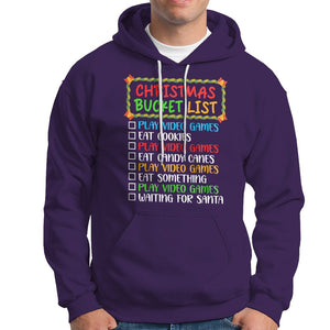 Christmas Bucket List Play Video Games Eat Something And Wait For Santa Hoodie TS09 Purple Printyourwear