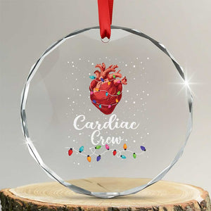 Christmas Cardiac Nurse Crystal Glass Ornament Cardiac Crew Anatomical Anatomy Xmas Heart With Lights TS10 Transparent Glass 3'' Circle Print Your Wear
