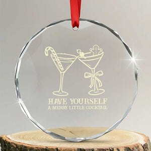 Christmas Cocktail Crystal Glass Ornament Merry Little Cocktail Espresso Martini TS10 Transparent Glass 3'' Circle Print Your Wear