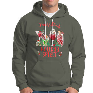 Christmas Cocktails Drinking I'm Full Of Holiday Spirit Hoodie TS09 Military Green Printyourwear