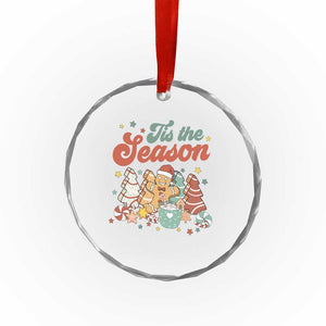 Christmas Cookies Crystal Glass Ornament Tis The Season Xmas Tree Cakes Gingerbread Man Retro Groovy TS02 Print Your Wear