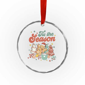 Christmas Cookies Crystal Glass Ornament Tis The Season Xmas Tree Cakes Gingerbread Man Retro Groovy TS02 Print Your Wear