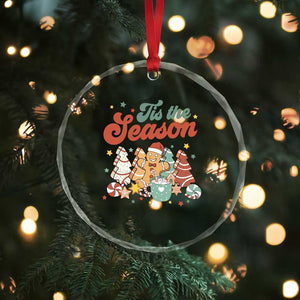 Christmas Cookies Crystal Glass Ornament Tis The Season Xmas Tree Cakes Gingerbread Man Retro Groovy TS02 Print Your Wear