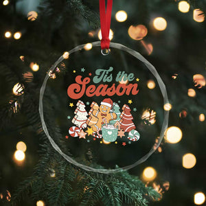 Christmas Cookies Crystal Glass Ornament Tis The Season Xmas Tree Cakes Gingerbread Man Retro Groovy TS02 Print Your Wear