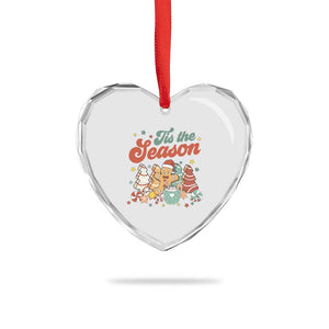 Christmas Cookies Heart Crystal Glass Ornament Tis The Season Xmas Tree Cakes Gingerbread Man Retro Groovy TS02 Print Your Wear