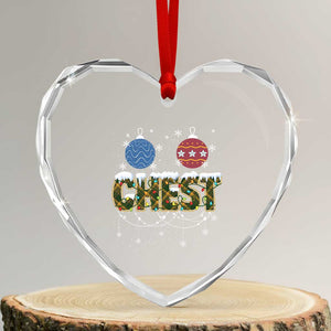 Christmas Couples Heart Crystal Glass Ornament Chestnuts Xmas Matching Family Funny Chest TS02 Transparent Glass 3'' Heart Print Your Wear