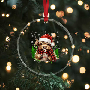 Christmas Cow Crystal Glass Ornament Funny Highland Cow Western Farmer Gift TS10 Print Your Wear