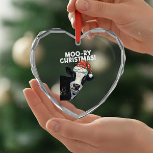 Christmas Cow Heart Crystal Glass Ornament Funny Moo Ry Christmas Farmer Gift TS10 Print Your Wear