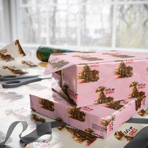 Christmas Cowgirl Boots Wrapping Paper Roll Western Cowboy Hat Howdy TS14 Light Pink Print Your Wear
