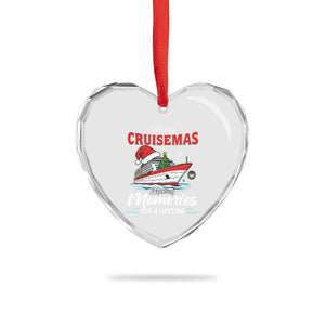 Christmas Cruise Heart Crystal Glass Ornament Merry Cruisemas Making Memories For A Life Time TS14 Print Your Wear