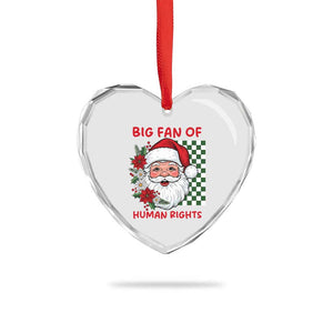 Christmas Cute Santa Big Fan Of Human Rights Gift Heart Crystal Glass Ornament TS12 Print Your Wear