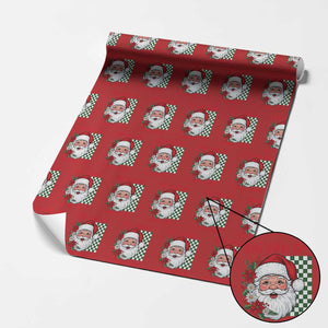 Christmas Cute Santa Big Fan Of Human Rights Gift Wrapping Paper Roll TS12 Red Print Your Wear