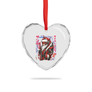 Christmas Cyberpunk Santa Heart Crystal Glass Ornament Japanese Xmas Techwear Manga Anime TS11 Print Your Wear