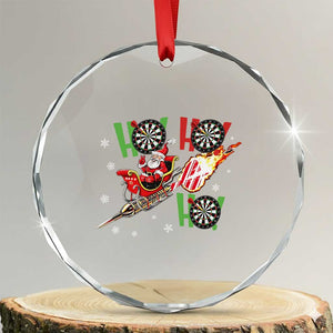 Christmas Dart Game Crystal Glass Ornament Funny Ho Ho Ho Dart Player Holiday Gift TS12 Transparent Glass 3'' Circle Print Your Wear