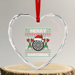Christmas Dart Player Gift Heart Crystal Glass Ornament Merry Dartsmas TS12 Transparent Glass 3'' Heart Print Your Wear