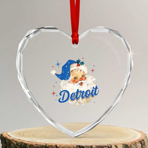 Christmas Detroit Football Heart Crystal Glass Ornament Vintage Santa Lions Fan TS10 Transparent Glass 3'' Heart Print Your Wear