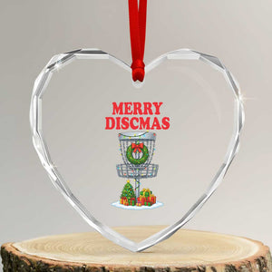 Christmas Disc Golf Heart Crystal Glass Ornament Merry Discmas Golfers Frisbee Golfer Xmas Gift TS10 Transparent Glass 3'' Heart Print Your Wear