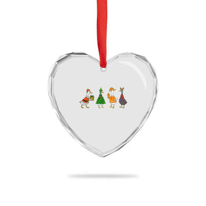 Christmas Ducks Heart Crystal Glass Ornament Funny Animals Farm Lover Gift Xmas Light TS10 Print Your Wear